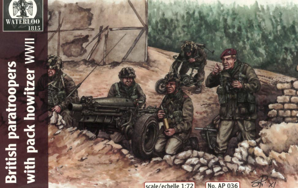 BRITISH PARATROOPERS WITH PACK HOWITZER WWII